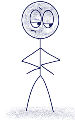Illustration of a confused stick figure