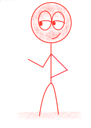 Stick figure illustration representing the solution